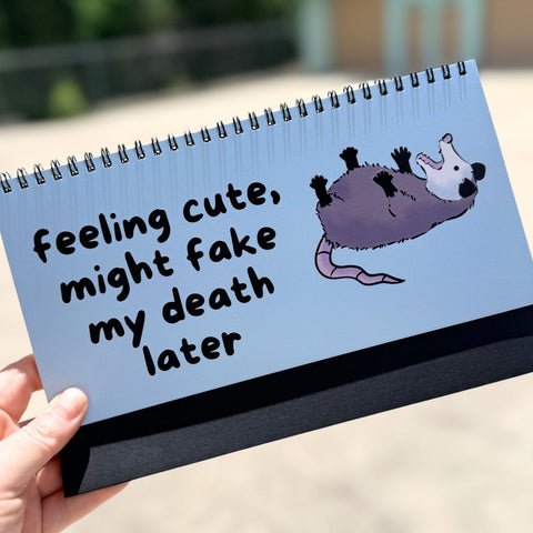 Opossums At Work Desk Flip Sign