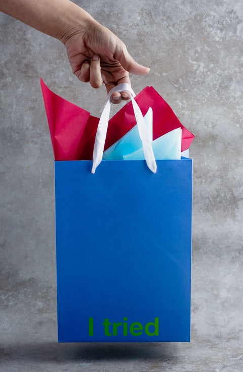 "I Tried" Blue Gift Bag