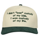 I Don’t Lose Custody Embroidered SnapBack Cap Funny Meme Hat