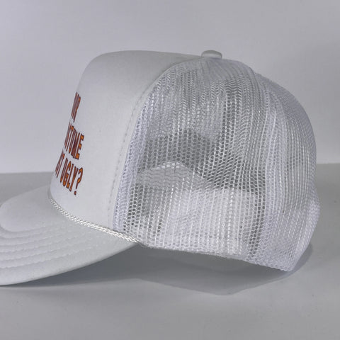 Is that Your Halloween Costume Or Are You Just Ugly Custom Printed Mesh Trucker White SnapBack