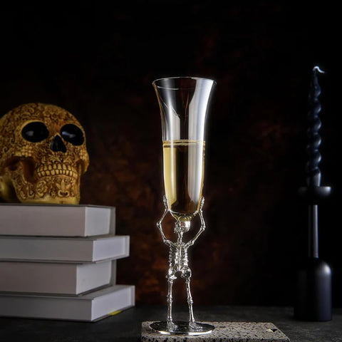 Skeleton Champagne Flute Glass - SINGLE 7.5oz