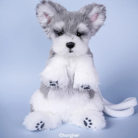 Schnauzer Backpack – Plush Dog Bag for Puppy Lovers & Kids