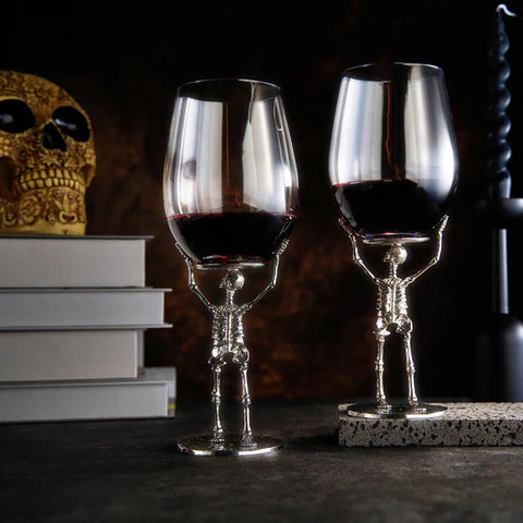 Stemmed Skeleton Wine Glass - Set of 2 - 19oz