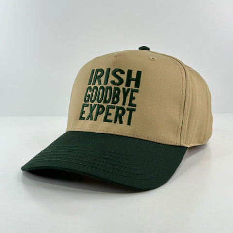 Irish Goodbye Expert Green Brim Official Collab Cut the Activist Custom Embroidery Funny Meme Hat