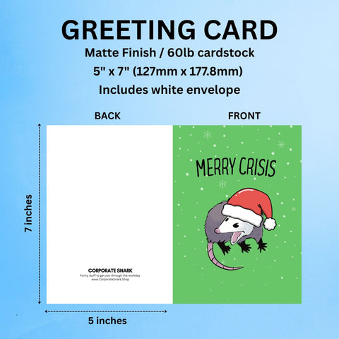 Merry Crisis Opossum Christmas Card