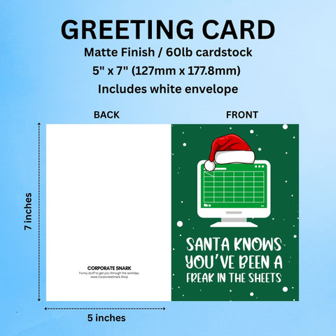 Santa Knows You've Been a Freak In The Sheets Card