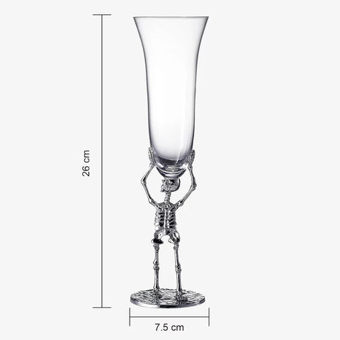 Skeleton Champagne Flute Glass - SINGLE 7.5oz