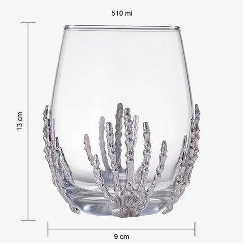 Stemless Skeleton Wine Glass - Set of 2 - 17oz