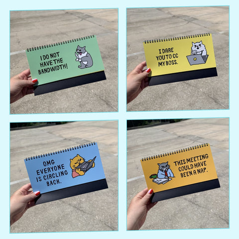 Cats At Work Desk Flip Sign