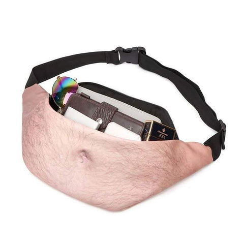 3D Beer Belly Waist Pocket Fanny Pack and Top Prank Gag Gift Travel Carry Pouch