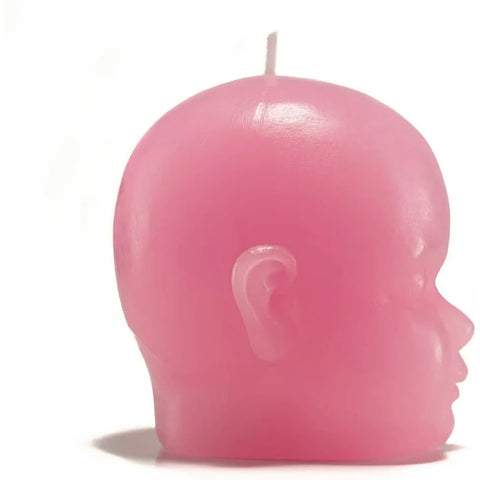 Pink Baby Head Skeleton Candle