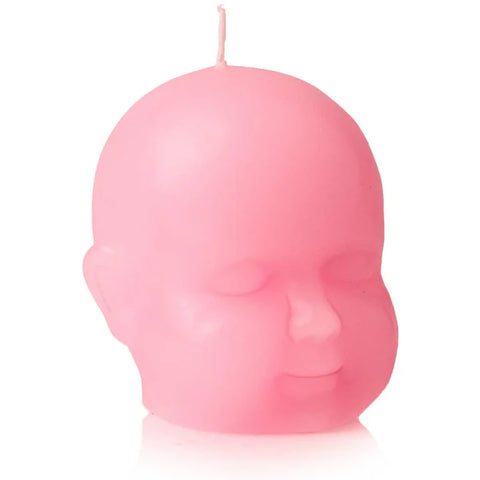 Pink Baby Head Skeleton Candle