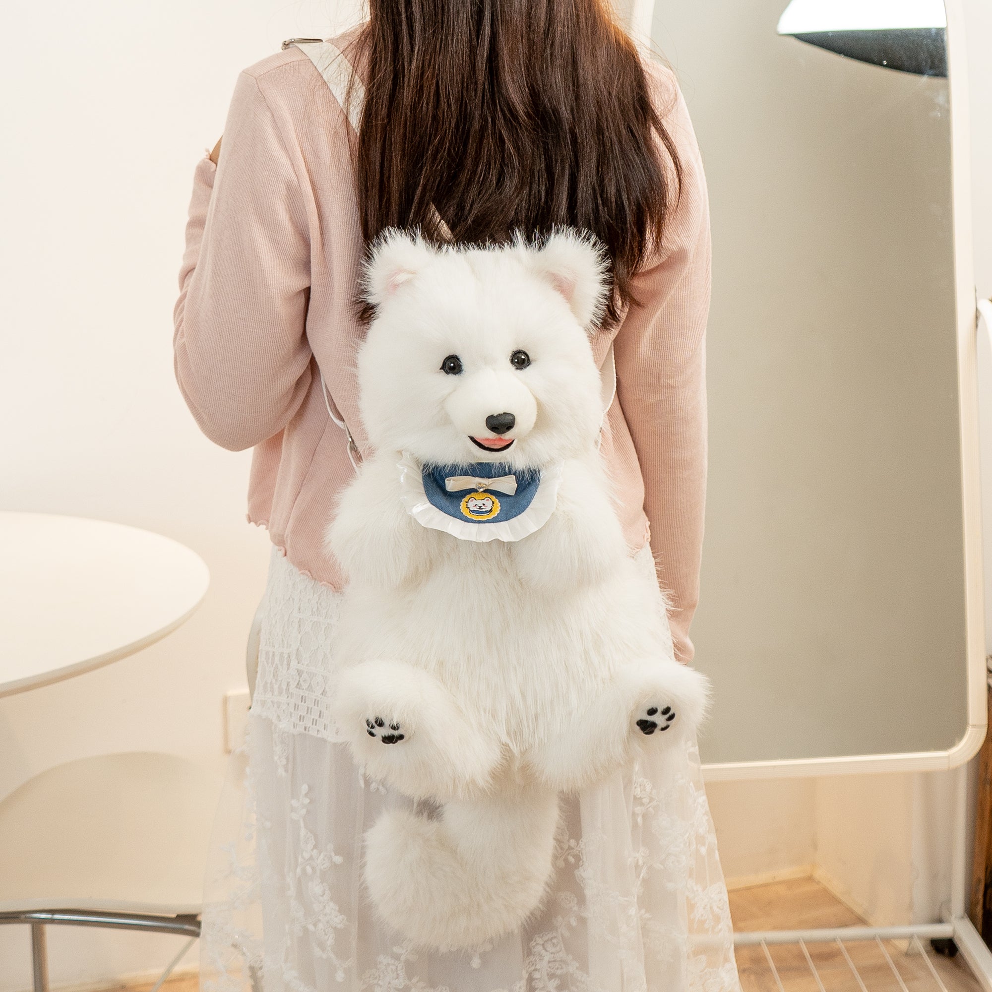 Fluffy Samoyed Backpack - Realistic White Cloud Cozy – Shut Up and Take ...