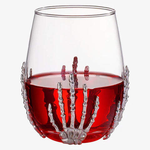 Stemless Skeleton Wine Glass - Set of 2 - 17oz