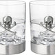 Skull & Skeleton Crossbones Pewter Whiskey - Set of 2 - 11oz