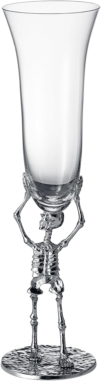 Skeleton Champagne Flute Glass - SINGLE 7.5oz