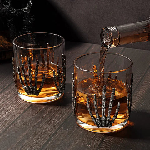 Skeleton Hand Wine Glass - Set of 2 - 10 oz