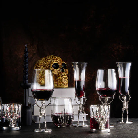 Stemmed Skeleton Wine Glass - Set of 2 - 19oz