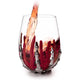 Skeleton Bloody Hand Wine Skull Glass - SINGLE 12oz