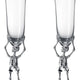 Stemmed Skeleton Champagne Flute Glass - Set of 2 - 7.5oz