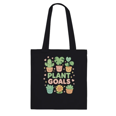 Kawaii "Plant Goals" Plant Lover's Tote Bag