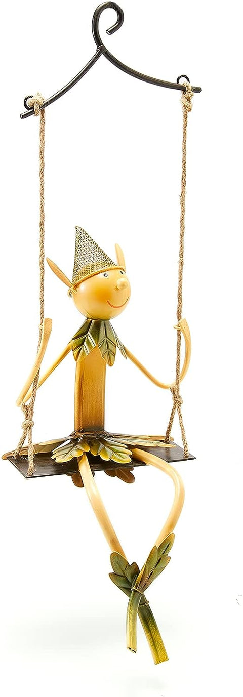 Garden Elf On A Swing