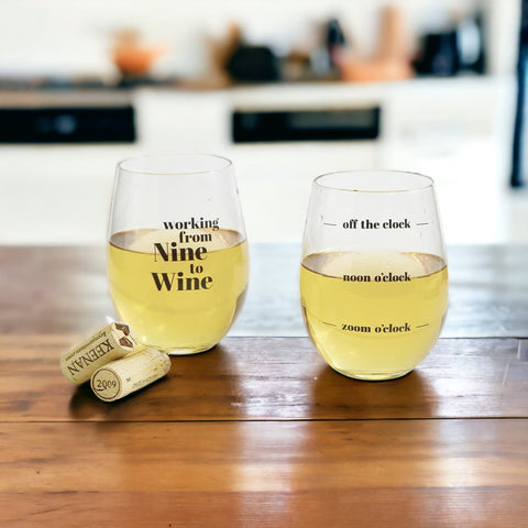 Whiskey Or Wine Stemless Glass Gift Set With Funny Barware Saying And Gift Box For Wine Lovers