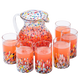 Hand Blown Mexican Drinking Glasses and Pitcher – Set of 6