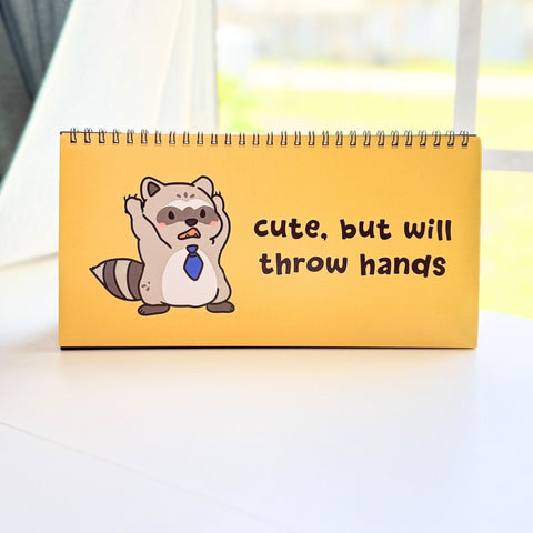 Raccoons At Work Desk Flip Sign
