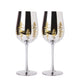 Crystal Christmas Tree Stemmed Wine & Water Glasses - Set of 2 Holiday Themed Vibrant Gold