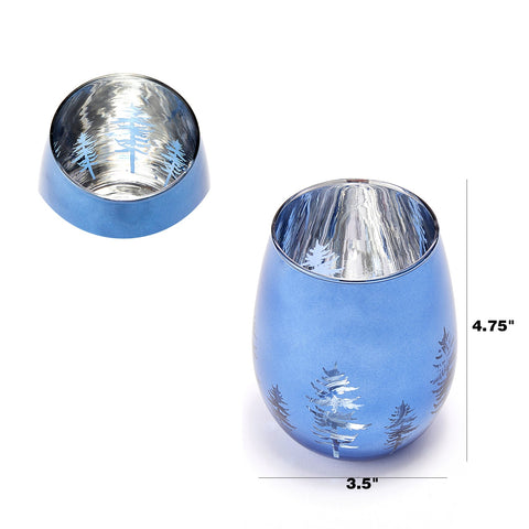 Crystal Christmas Tree Stemless Wine & Water Glasses - Set of 2