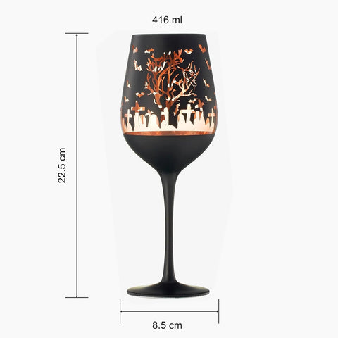 Crystal Halloween Stemmed Wine Glasses - Set of 2 - 14oz