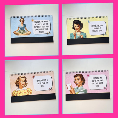 Sassy & Sweary Women at the Office Desk Flip Sign