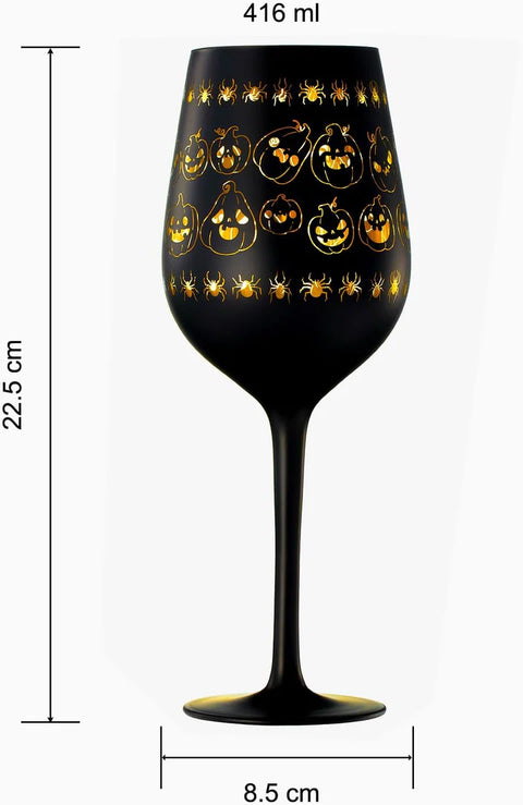 Crystal Halloween Stemmed Wine Glasses - Set of 2 - 16oz