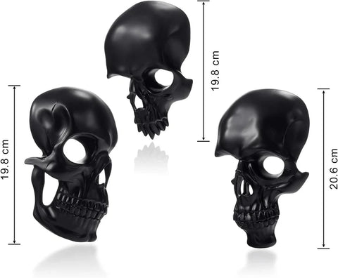 Skull Faces Wall & Home Decor Set | Set of 3 | Gothic Black Office Decor