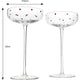 Polka Dot Champagne Coupe Glasses Set of 2 8.8 oz