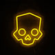 Skull Neon Sign – Yellow LED Neon Lights for Game Room Decor & Man Cave Lighting
