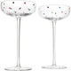 Polka Dot Champagne Coupe Glasses Set of 2 8.8 oz