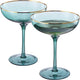 Colored Green & Gilded Rim Wine Glassware Large 9oz