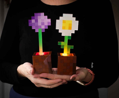 Minecraft Flower Pot Lights – Daisy & Allium LED Mood Lights for Gaming Room Decor