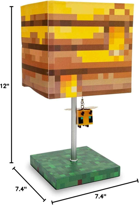 Minecraft Bee Lamp - Yellow Bee Nest Mood Light with 3D Puller | Kids Desk Lamp