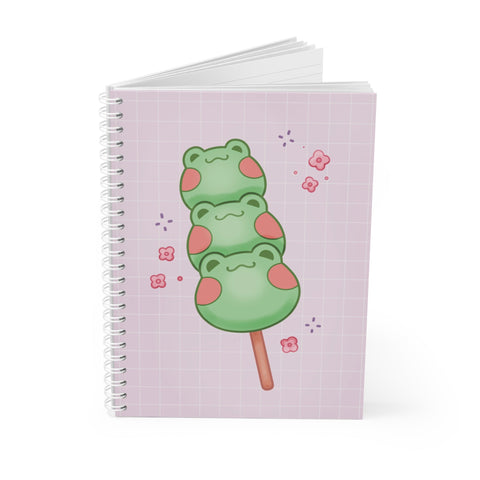Kawaii Frog Dango Spiral Notebook