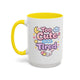 “Too Cute to Be Tired” Kawaii Bunny Mug