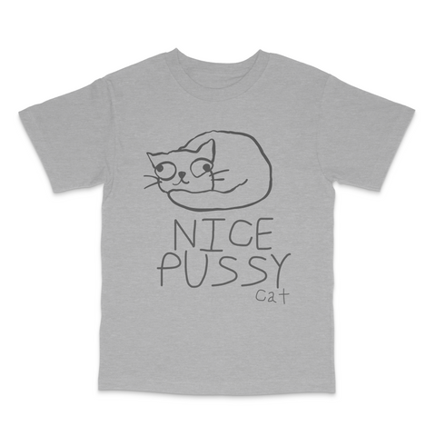 Nice Pussy Cat Funny Meme T-Shirt Viral Cat Joke Shirt, Adult Humor Novelty Tee