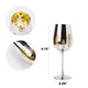 Crystal Christmas Tree Stemmed Wine & Water Glasses - Set of 2 Holiday Themed Vibrant Gold