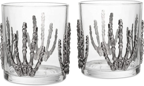 Skeleton Hand Wine Glass - Set of 2 - 10 oz