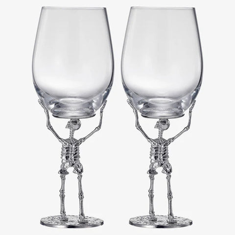 Stemmed Skeleton Wine Glass - Set of 2 - 19oz