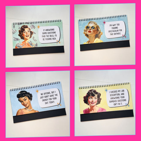 Sassy & Sweary Women at the Office Desk Flip Sign