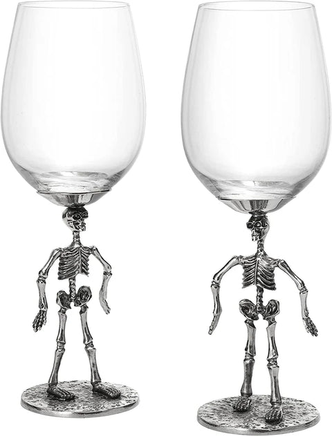 Stemmed Skeleton Wine Glass - Set of 2 - 12oz