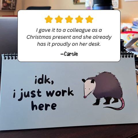 Opossums At Work Desk Flip Sign